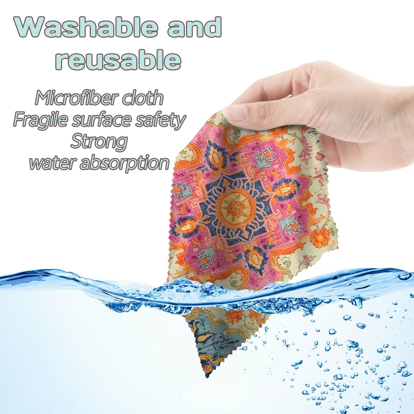 Zewurtuw 6 Pack Glasses Cleaning Cloths – Microfiber Eyeglass Lens Cleaning Cloths (6.3 x 6.3 in) Green/Blue