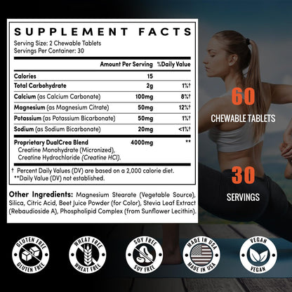 Zeylamum Creatine Chews – Liposomal Micronized Creatine Monohydrate, 30 Servings