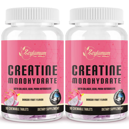 Zeylamum Creatine for Women | 3G Chews with BCAA & Hydrolyzed Collagen (Sugar-Free, Vegan)