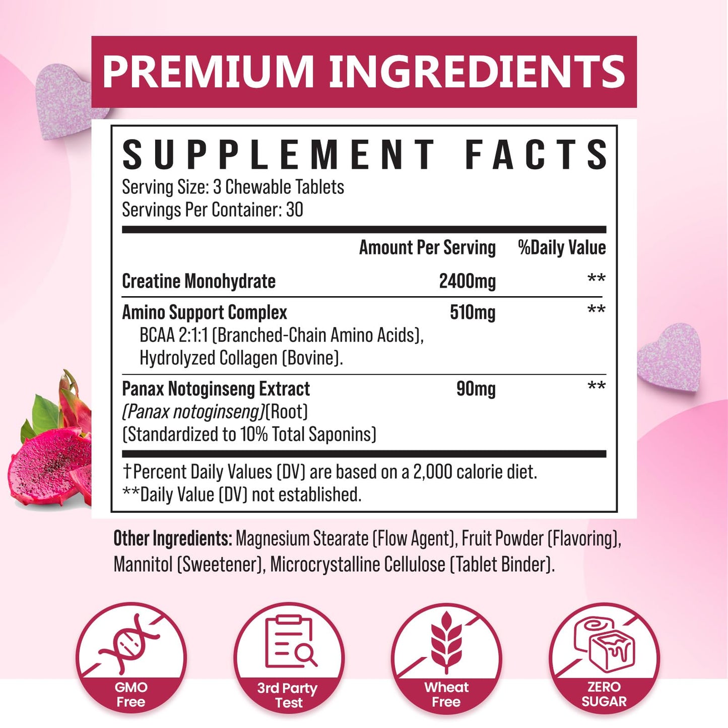 Zeylamum Creatine for Women | 3G Chews with BCAA & Hydrolyzed Collagen (Sugar-Free, Vegan)