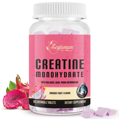 Zeylamum Creatine for Women | Hydrolyzed Collagen & BCAA | 3G Creatine Chews