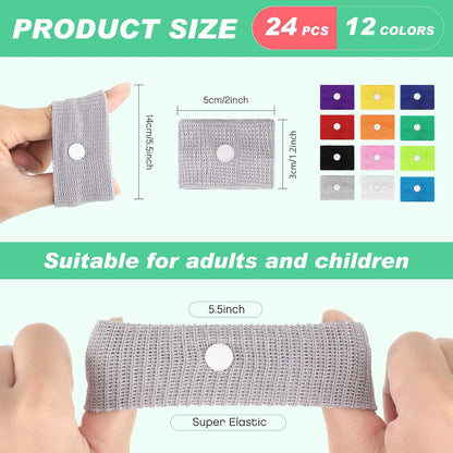 Zhanmai 12 Pairs Motion Sickness Wristbands for Kids & Adults – Colorful Travel Nausea Relief Bands