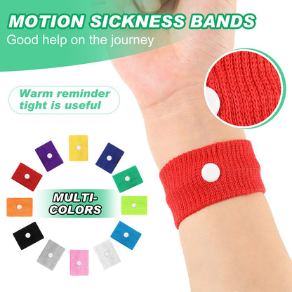 Zhanmai 12 Pairs Motion Sickness Wristbands for Kids & Adults – Colorful Travel Nausea Relief Bands