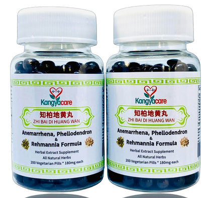 Zhi Bai Di Huang Wan – Anemarrhena & Phellodendron Formula | Nourish Yin, Purge Fire | 400 Ct (2 Bottles)