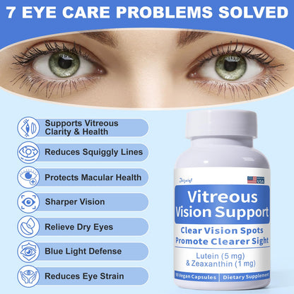 Zhizaiql Eye Vitamin with Lutein & Zeaxanthin – Supports Vitreous Clarity & Clear Vision, 90 Vegan Capsules