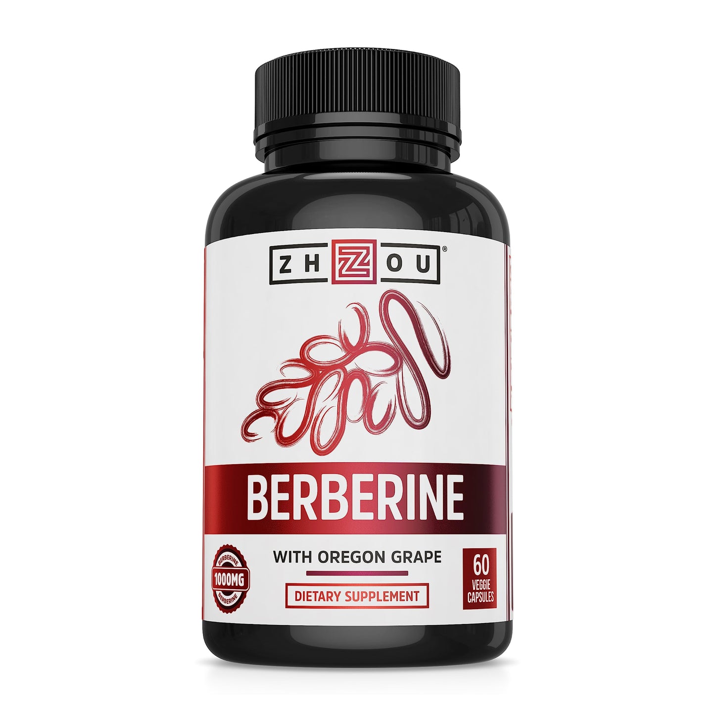 Zhou Berberine with Oregon Grape – Berberine 1000mg per Capsule | Gut Health & Metabolic Support | 60 Vegetarian Capsules