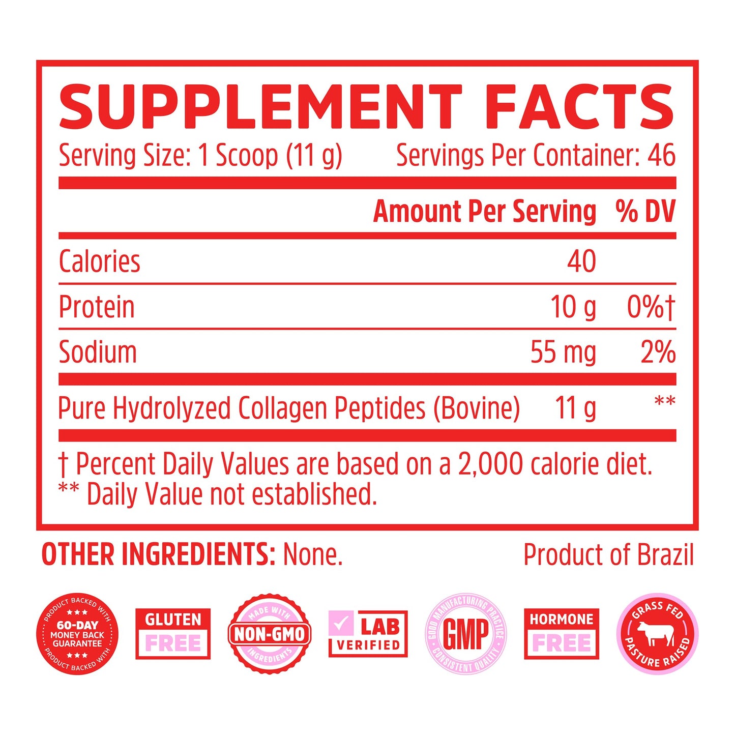 Zhou Collagen Peptides – Grass-Fed Bovine Collagen Powder for Skin, Hair, Joints | 18 oz Jar