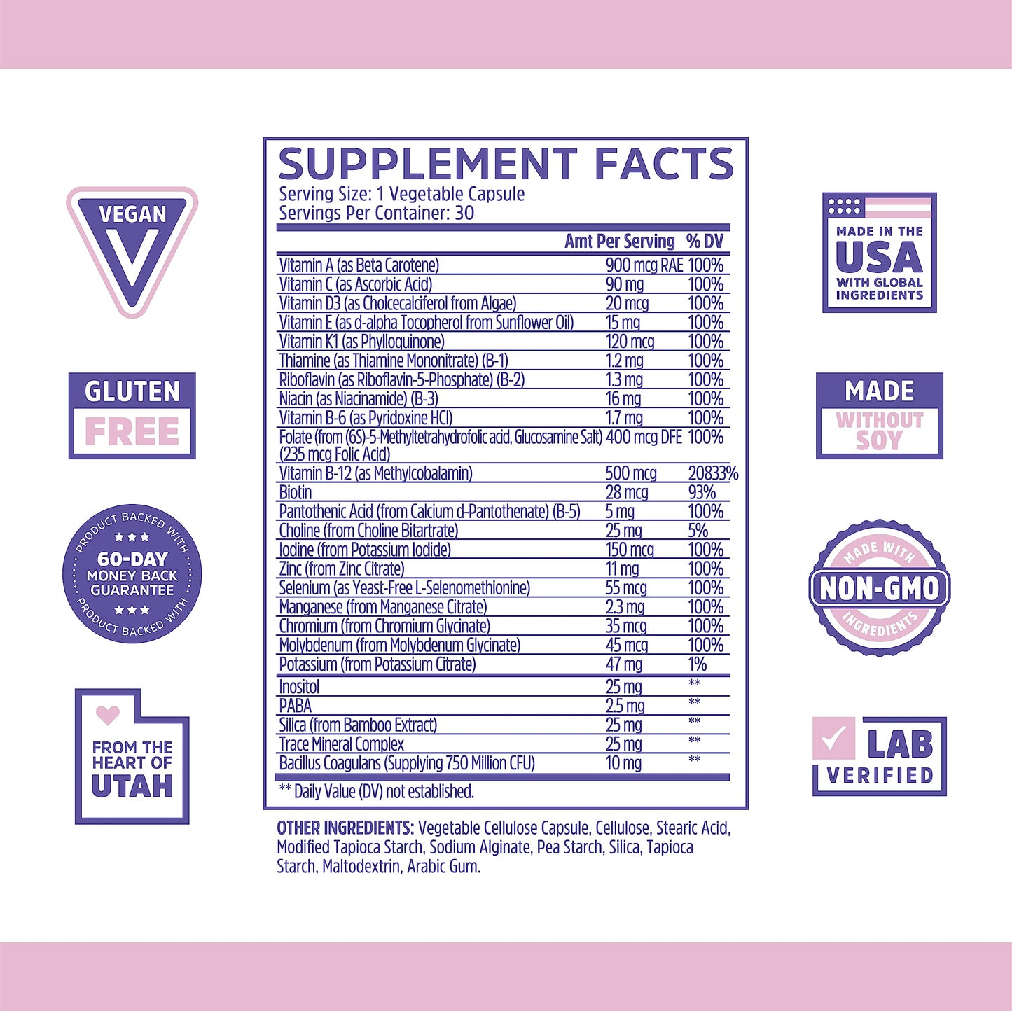 Zhou Daily Boost Probiotic Multivitamin for Women & Men | Immune Support, Energy & Eye Health – 30 Veggie Capsules