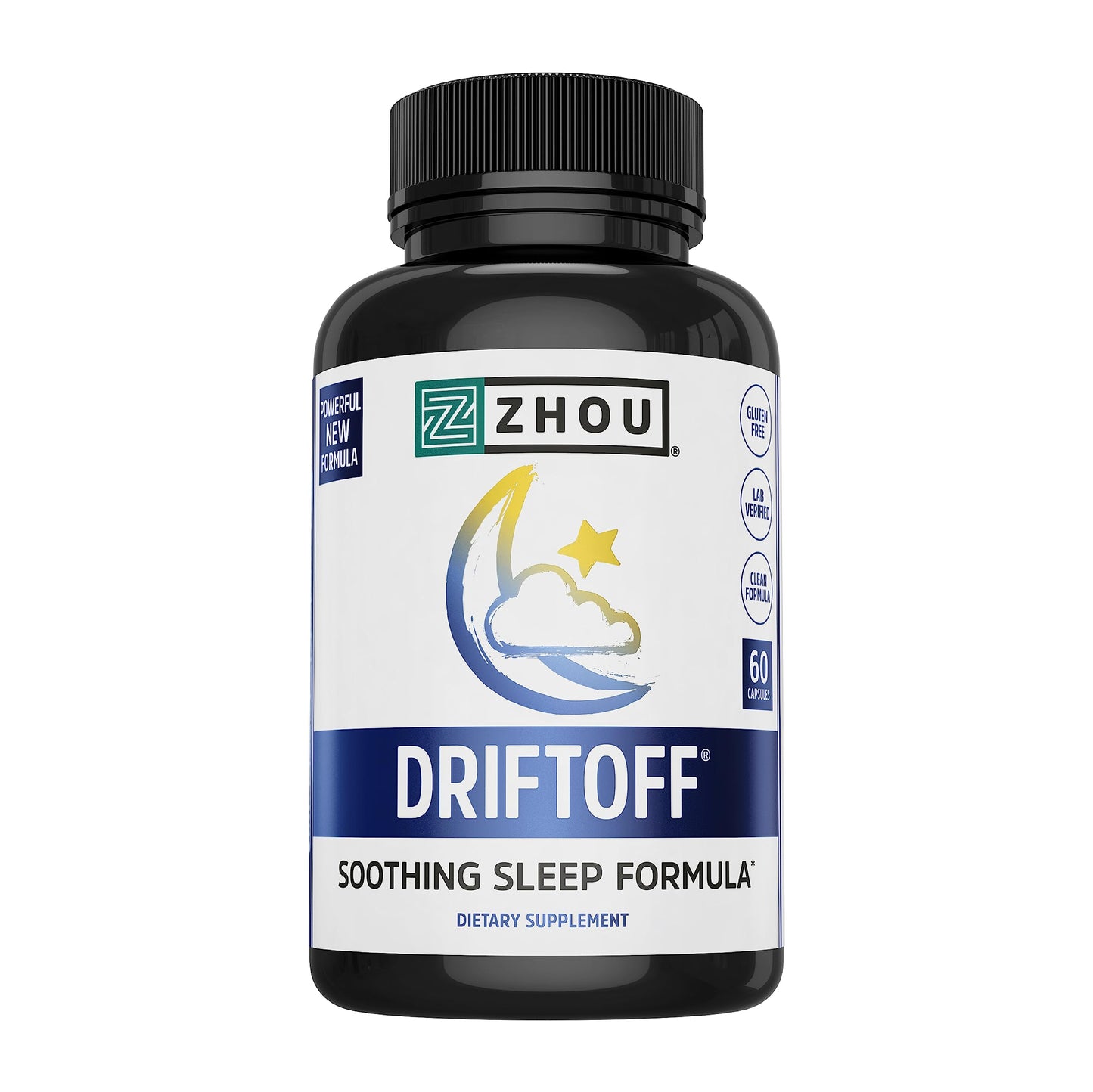 Zhou Driftoff – Nature-Inspired Sleep Aid with Valerian Root, Melatonin & GABA – 60 Veggie Capsules