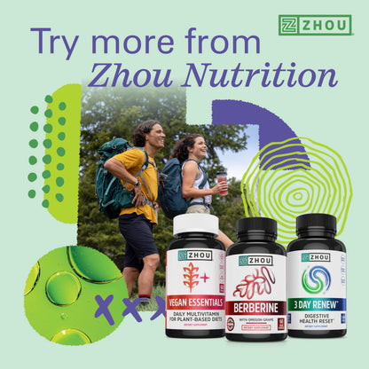 Zhou Fast Support - Fasting Electrolytes No Sugar | Intermittent Fasting Supplement | 60 Veggie Capsules
