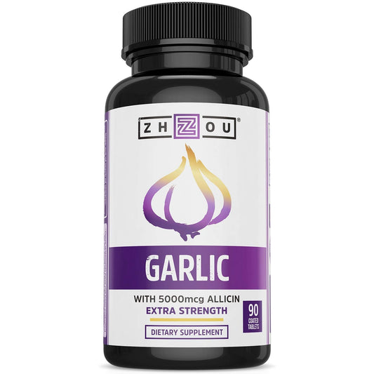 Zhou Garlic with Allicin – Odorless Garlic 5000 mcg Allicin, 90 Tablets BritishVita | Premium UK Vitamins & Wellness Supplements