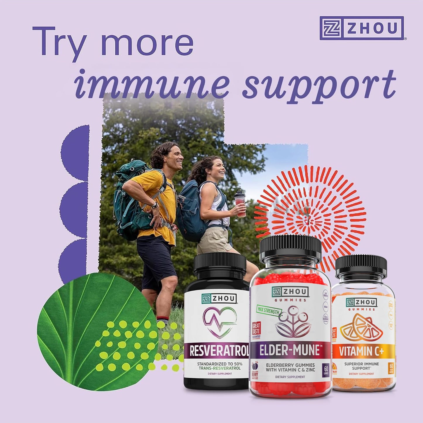 ZHOU Immune Support Bundle - Elder-Mune Elderberry & Vitamin C Gummies