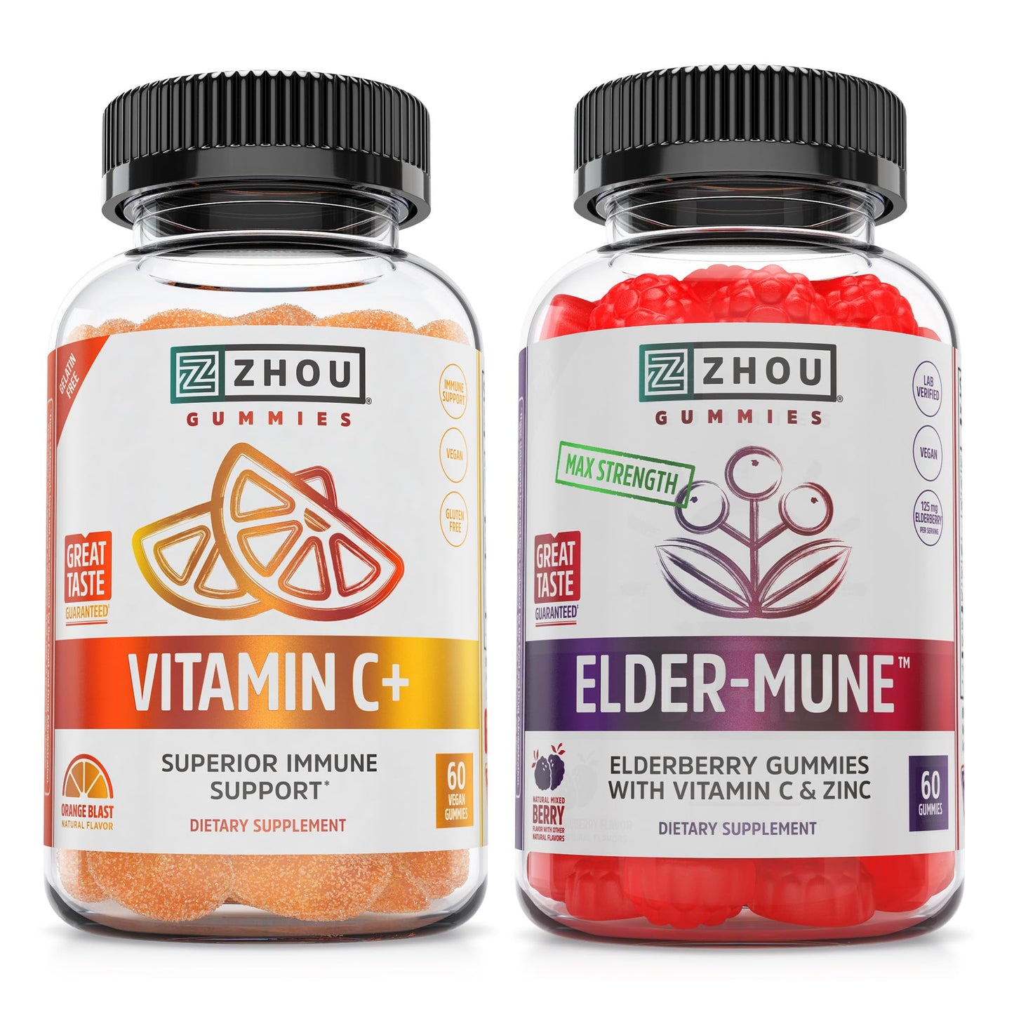 ZHOU Immune Support Bundle - Elder-Mune Elderberry & Vitamin C Gummies