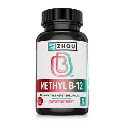 Zhou Methyl B12 – 5000 mcg Methylcobalamin B12 Lozenges, Vegan