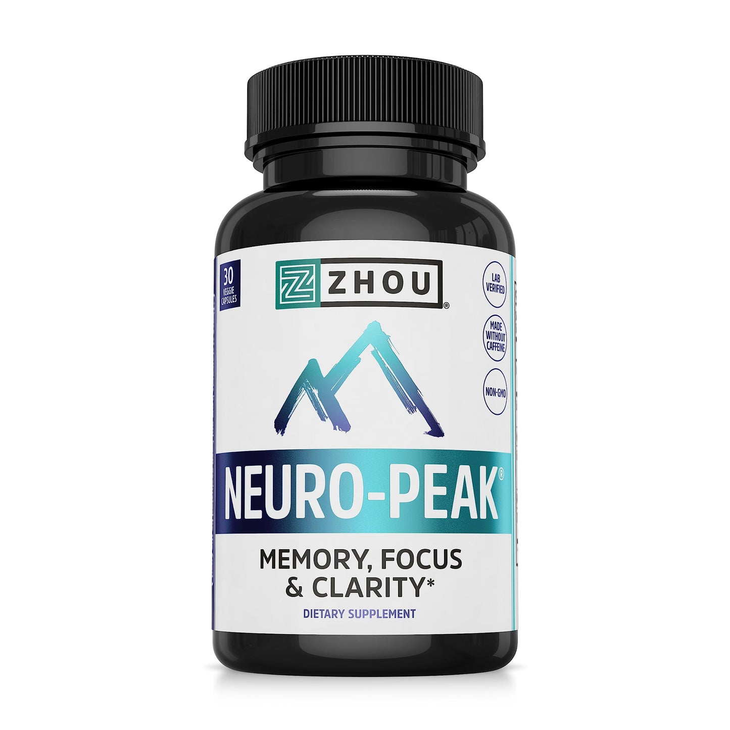 Zhou Neuro-Peak - Nootropic for Memory & Focus | 30 Veggie Capsules
