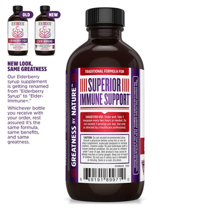 Zhou Nutrition Elder-Mune+ Syrup – Organic Elderberry Immune Support, 8 Fl Oz