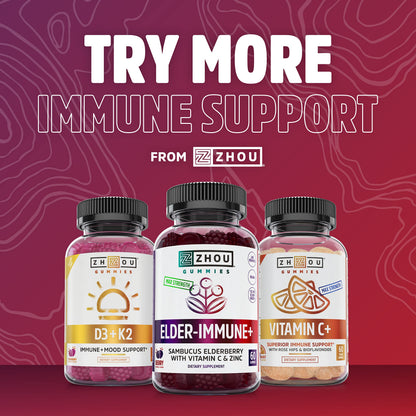 Zhou Nutrition Elder-Mune+ Syrup – Organic Elderberry Immune Support, 8 Fl Oz