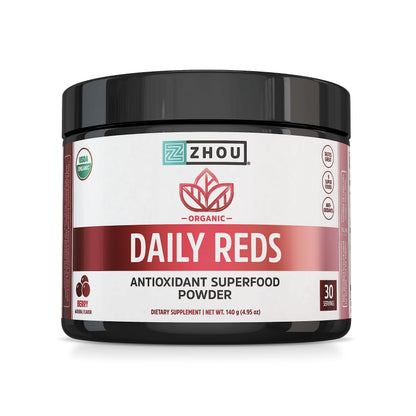 ZHOU Nutrition Superfruits Powder - USDA Organic Reds Antioxidant Superfood