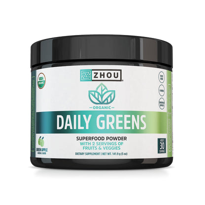 ZHOU Nutrition USDA Organic Supergreens Powder – 30 Servings