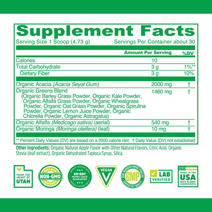 ZHOU Nutrition USDA Organic Supergreens Powder – 30 Servings