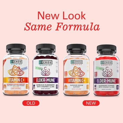 ZHOU Immune Support Bundle - Elder-Mune Elderberry & Vitamin C Gummies