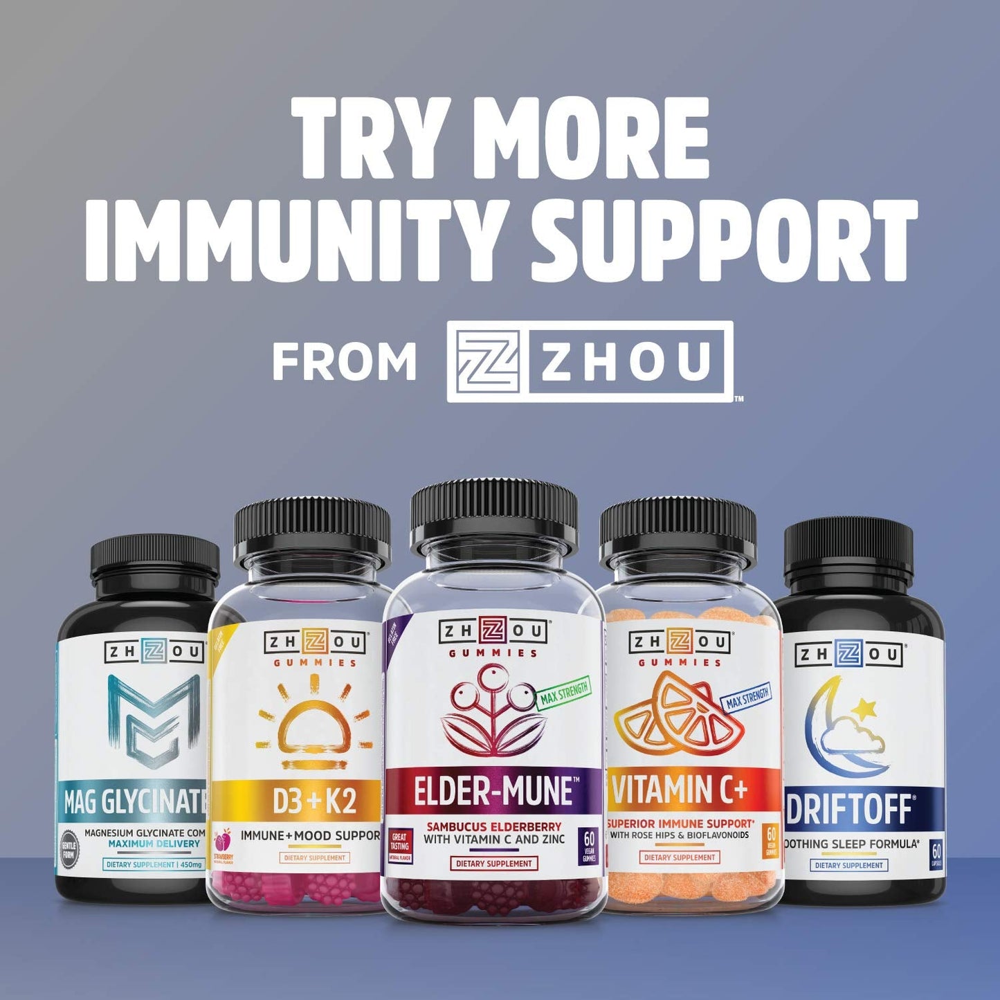 Zhou Zinc Defender – 30 mg Zinc Supplement for Immune Health | Vegan, 60 Capsules