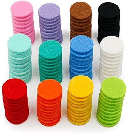 Zhuluck Diffuser Locket Necklace Pads – 120 Pcs, Random Colors, Refillable & Washable