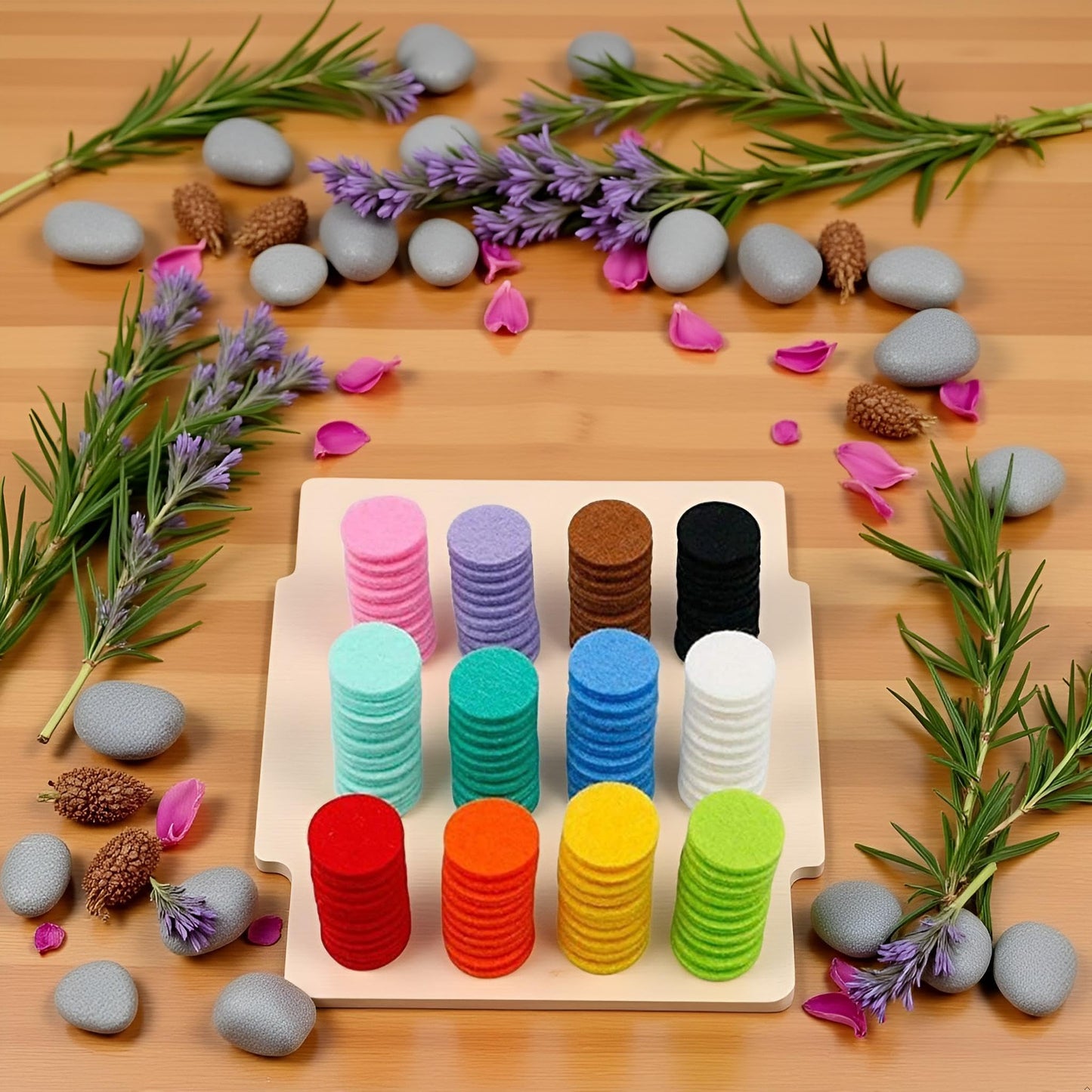 Zhuluck Diffuser Locket Necklace Pads – 120 Pcs, Random Colors, Refillable & Washable