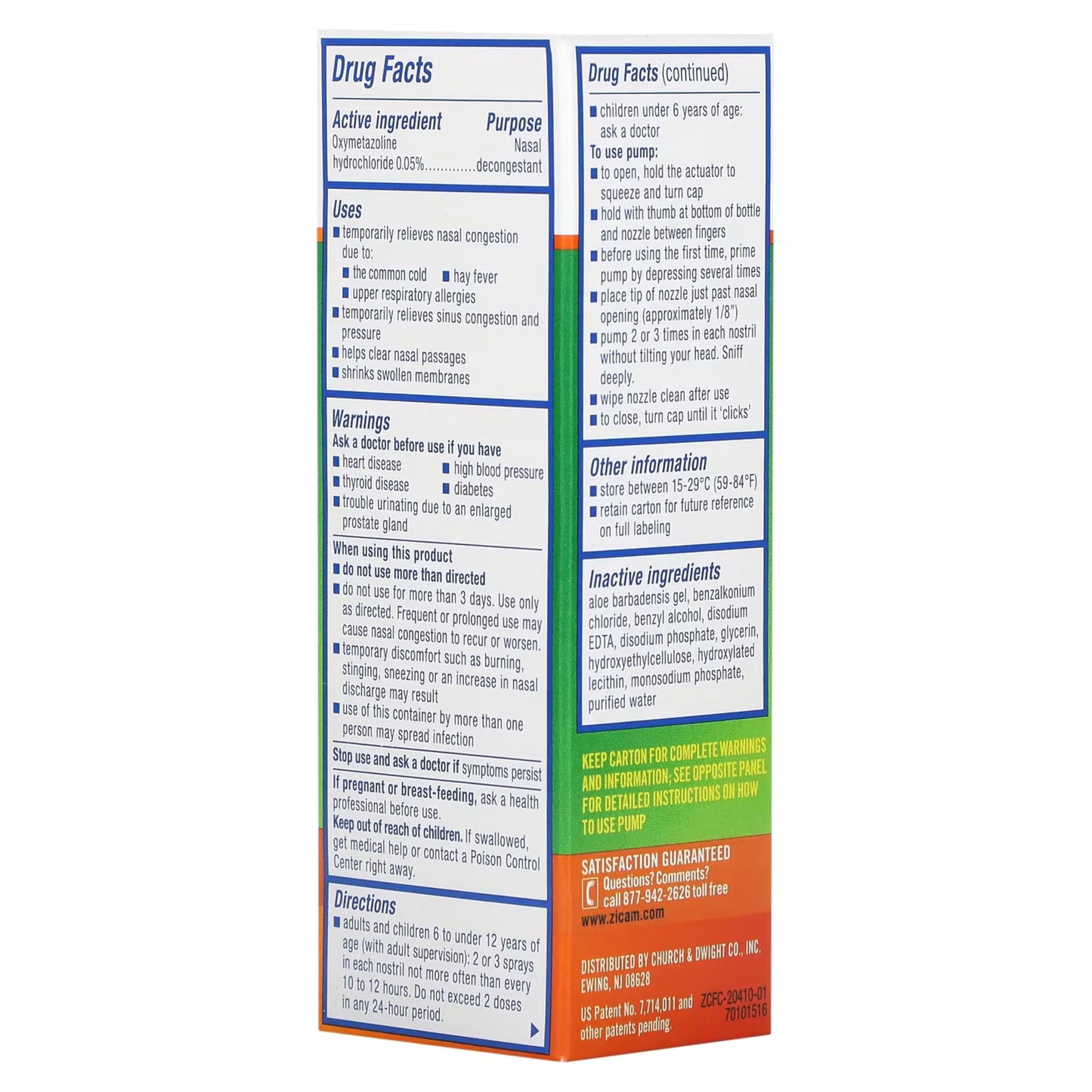 Zicam Extreme Congestion Relief Nasal Spray – 12-Hour No-Drip Aloe Vera (0.50 fl oz, Pack of 4)