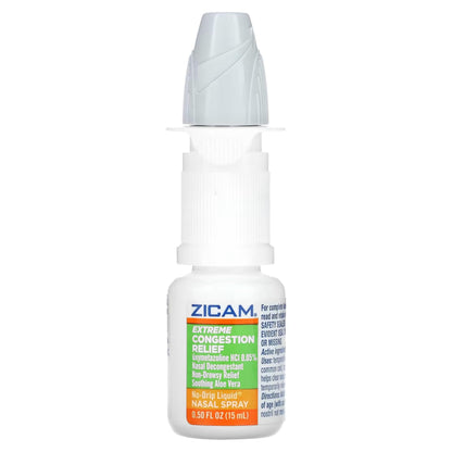 Zicam Extreme Congestion Relief Nasal Spray – 12-Hour No-Drip Aloe Vera (0.50 fl oz, Pack of 4)