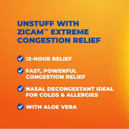 Zicam Extreme Congestion Relief No-Drip Nasal Spray with Aloe Vera, 0.5 oz | Up to 12 Hours