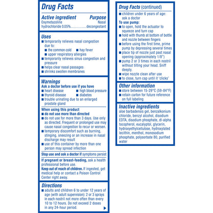 Zicam Intense Sinus Relief Nasal Spray – 0.5 Fl Oz (Menthol & Eucalyptus, No-Drip)