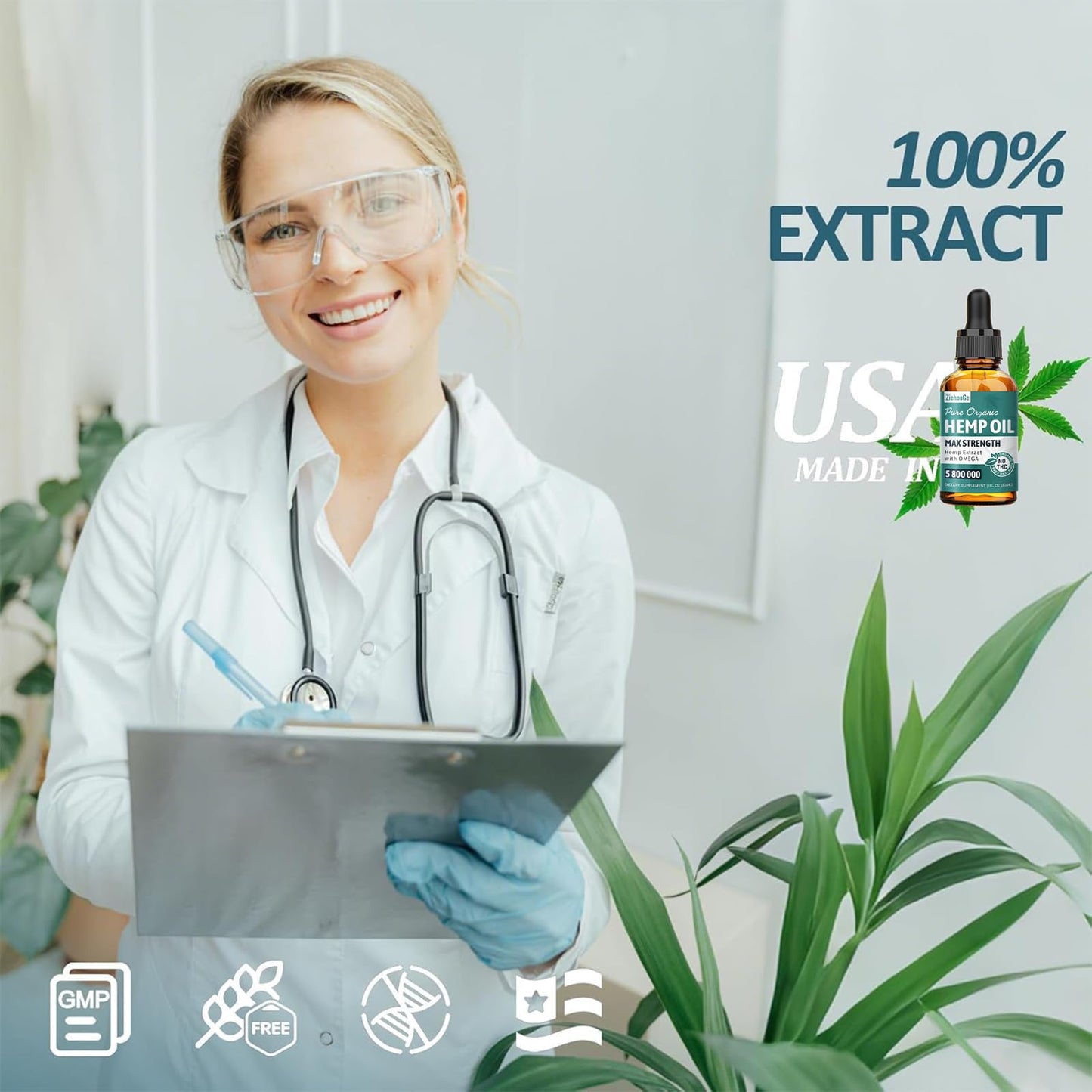 ZiehooGe Hemp Oil Organic Extract - Maximum Strength 2-Pack | 100% Natural Drops