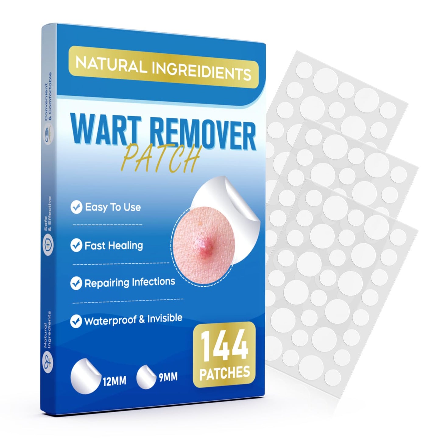 ZIHYO Wart Remover Patches - Hydrocolloid Waterproof, Gentle on Skin
