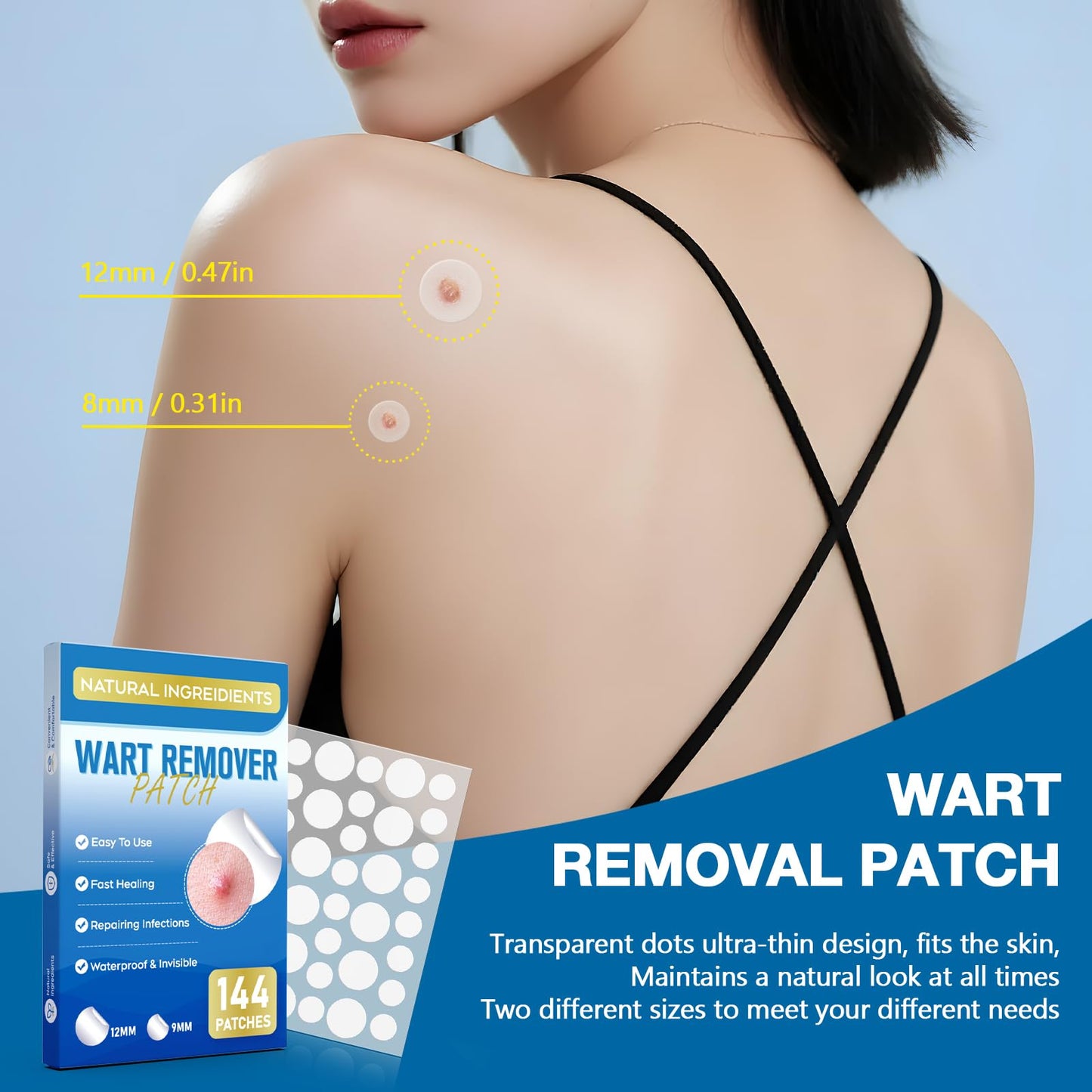 ZIHYO Wart Remover Patches - Hydrocolloid Waterproof, Gentle on Skin