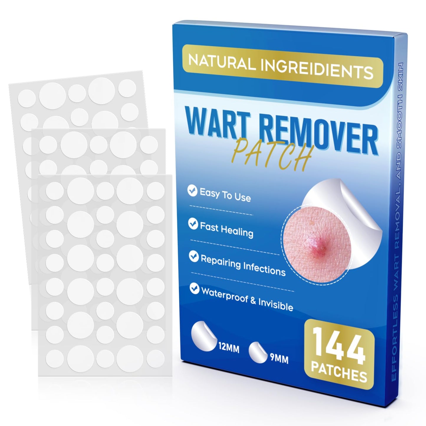 ZIHYO Wart Remover Patches - Hydrocolloid Waterproof, Gentle on Skin