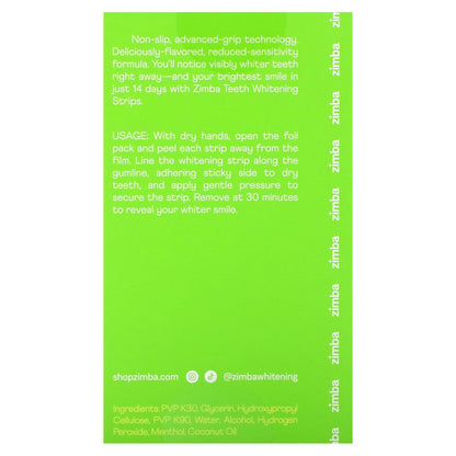 Zimba Coconut Flavored Teeth Whitening Strips – Vegan, Enamel Safe