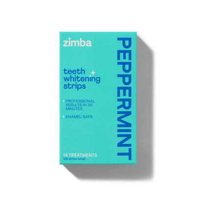 Zimba Peppermint Teeth Whitening Strips – Vegan, Enamel Safe, 14-Day Treatment