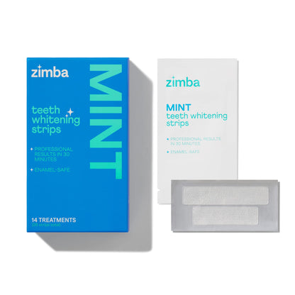 Zimba Teeth Whitening Strips for Sensitive Teeth - Mint & Wintergreen, 2 Pack