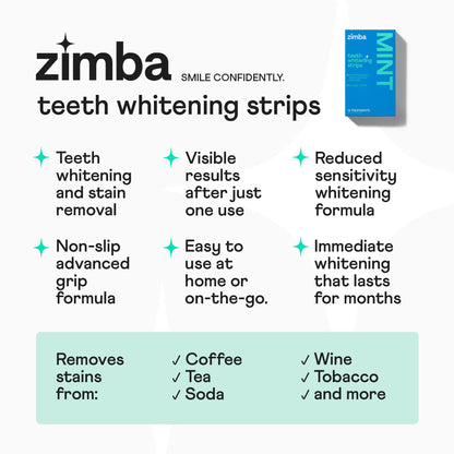 Zimba Watermelon Teeth Whitening Strips — Vegan & Enamel Safe