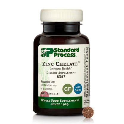 Standard Process Zinc Chelate – Immune Support, Skin Health & Gluten-Free (180 Tablets)