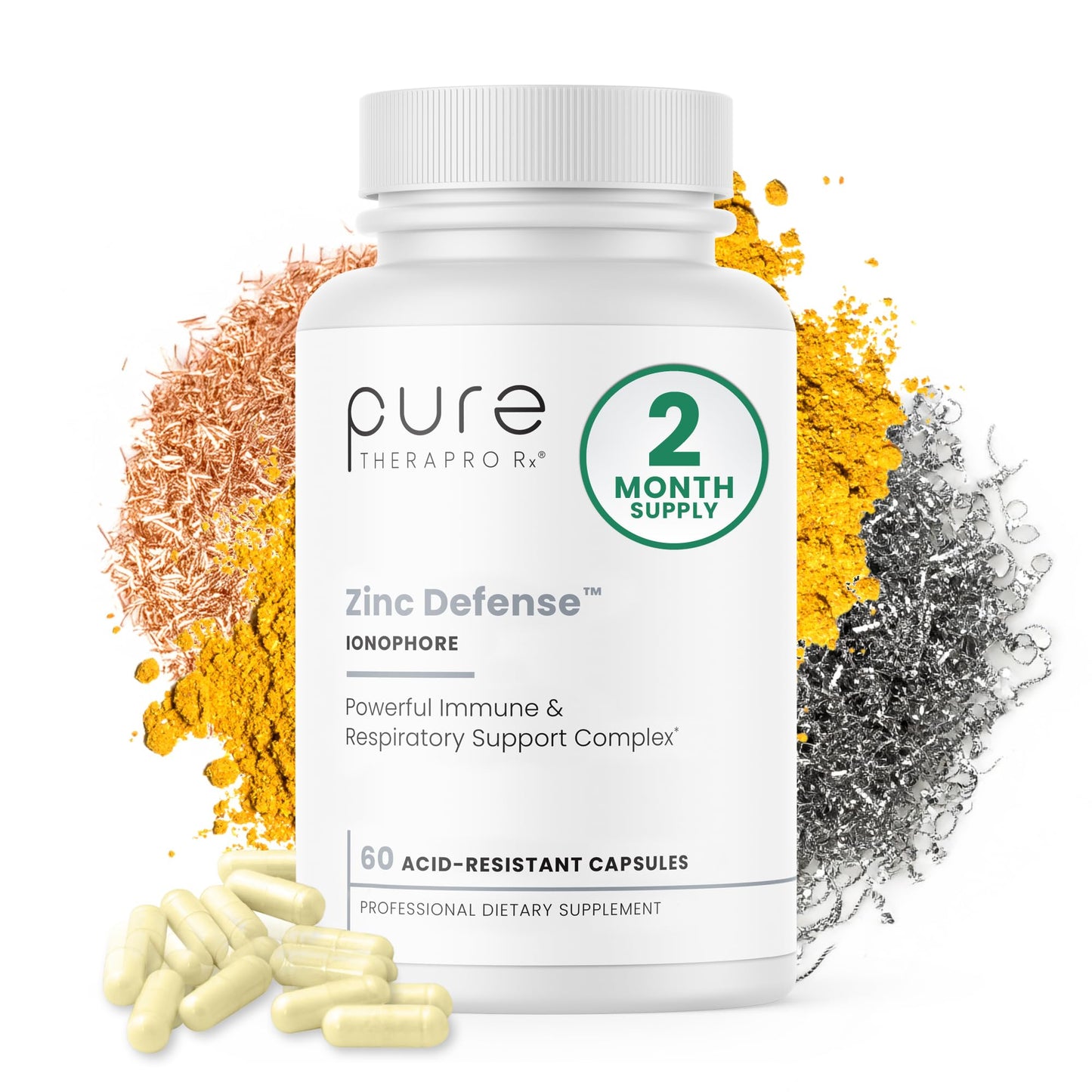 Zinc Defense: Zinc + Copper + Quercetin (60 Servings) - Vegan Capsules | L-OptiZinc & Quercefit