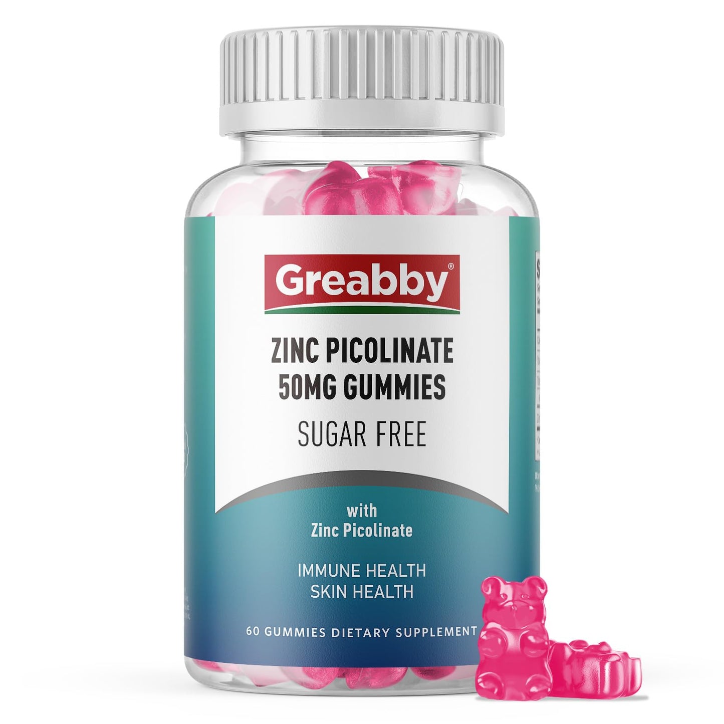 Zinc Gummies Picolinate 50mg – Sugar Free, Immune & Skin Health (60 Gummies)