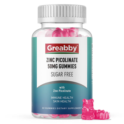 Zinc Gummies Picolinate 50mg – Sugar Free, Immune & Skin Health (60 Gummies)