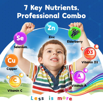 Zinc for Kids Gummies 30mg Picolinate with Copper & Selenium – Immune Support, Growth & Skin (60 Gummies) – Sugar Free
