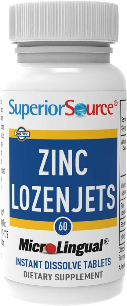 Superior Source Zinc Lozenjets – Immune Support, Instant-Dissolve Tablets (Pack of 2)