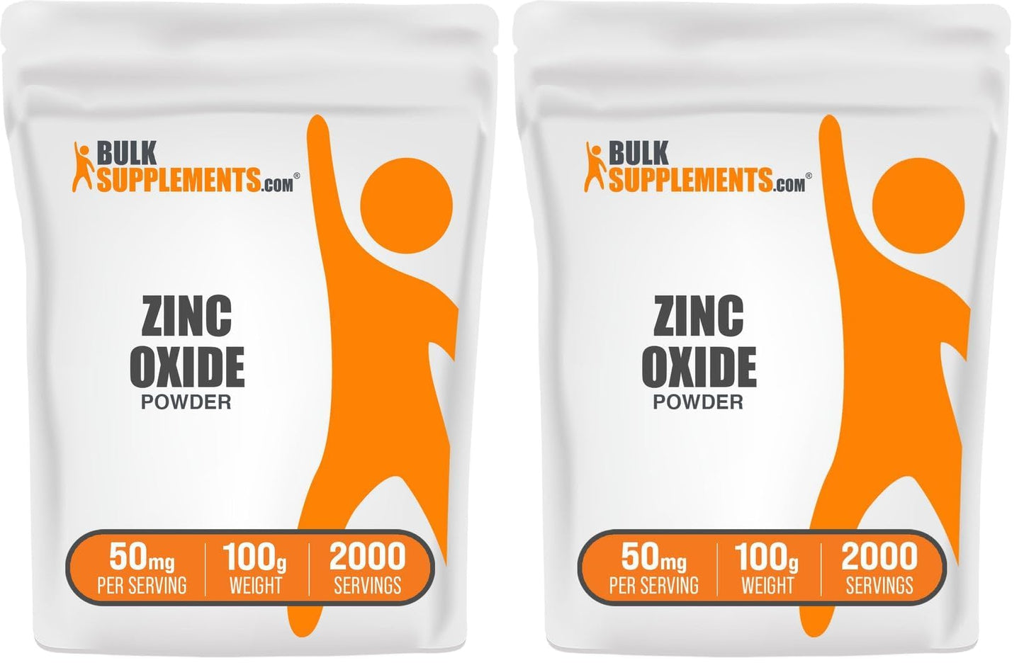 Zinc Oxide Powder – 50 mg Zinc per Serving | Immune Support | Gluten Free | 100 g Pack of 2