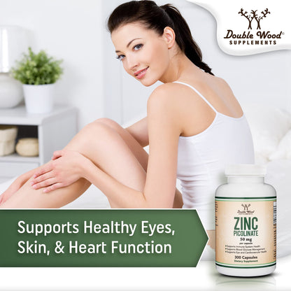 Zinc Picolinate 50mg - 300 Caps | Immune Support | Non-GMO, Gluten Free