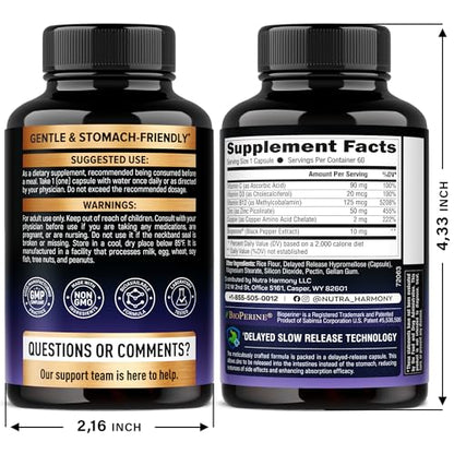 Zinc Picolinate 50mg - Immune Support, Skin Health, Slow Release | 60 Capsules