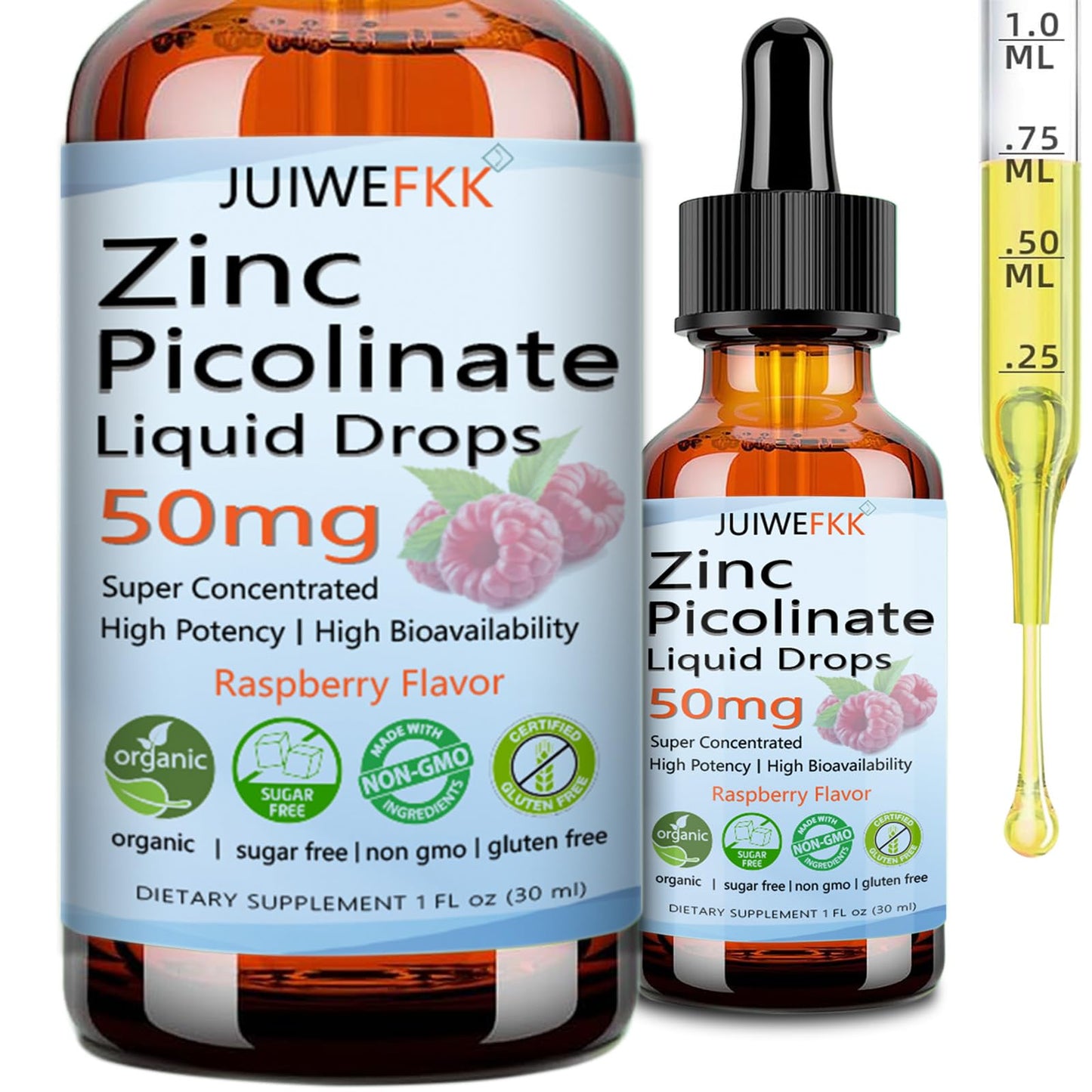 Zinc Picolinate 50mg Liquid Drops – Chelated Zinc for Immune Support